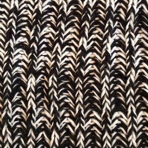 Black and white infinity scarf with silver thread